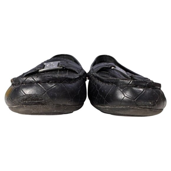 LAUREN RALPH LAUREN LRL Croc Loafers Driving‎ Moccasins black ladies size 7.5 - Picture 2 of 5